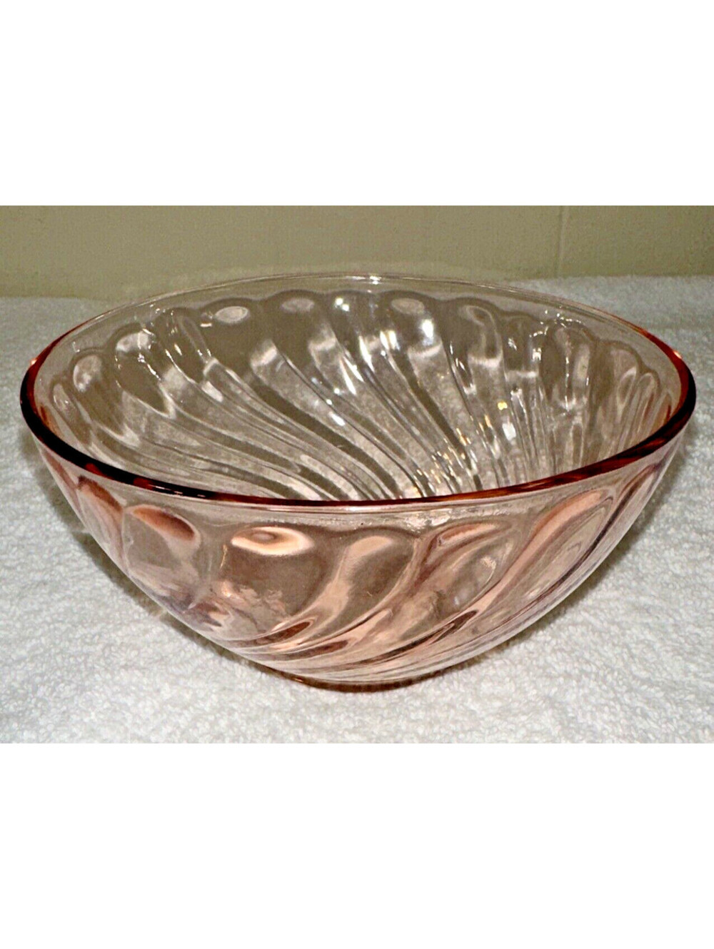 Arcoroc Pink Rosaline Swirl Bowl Vintage Crystal France 2.75” T 5" W Candy Dish